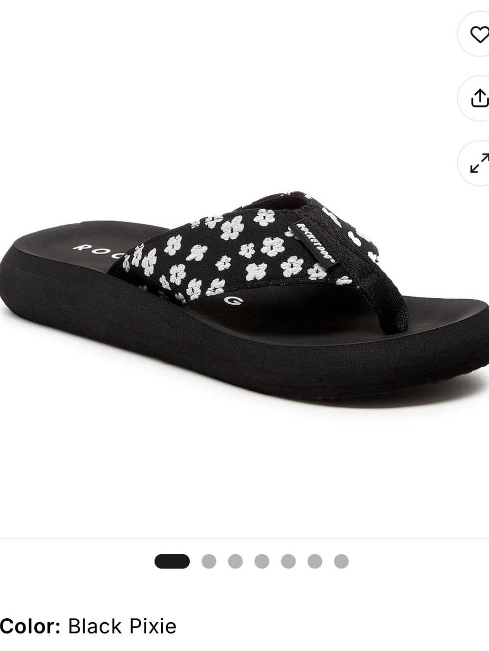 Rocket Dog Black Sandal with White Floral Print